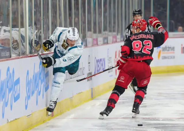 Action from Belfast Giants against Cardiff Devils in Belfast