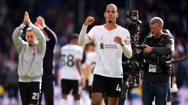 Liverpool's Virgil van Dijk after the final whistle of the Premier League match at Selhurst Park, London.