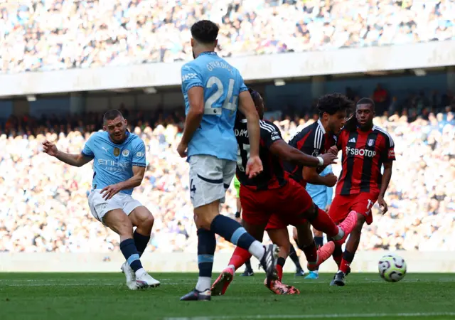 Manchester City's Mateo Kovacic scores their first goal