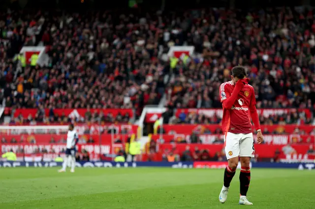 Bruno Fernandes covers his face