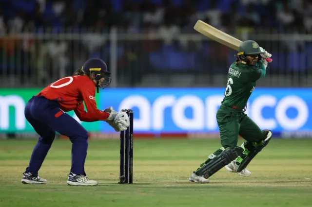 Mostary batting against England