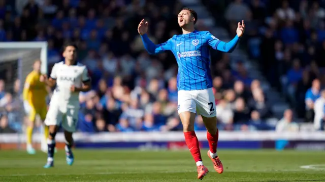 Portsmouth player looks frustrated