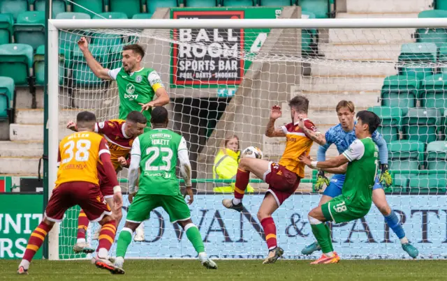 Andy Halliday scores for Motherwell against Hibernian