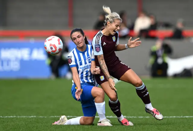 Bruna crunches into a tackle on Daly