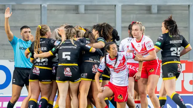 York Valkyrie celebrate against St Helens