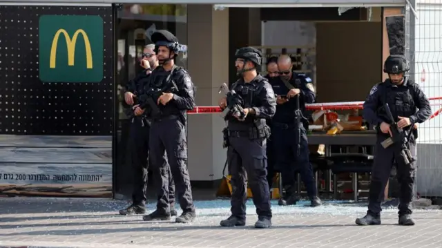 Police outside a McDonalds