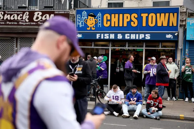 Outside Tottenham stadium for Vikings v Jets