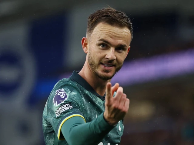 Tottenham Hotspur's James Maddison celebrates