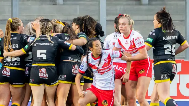 York Valkyrie celebrate against St Helens