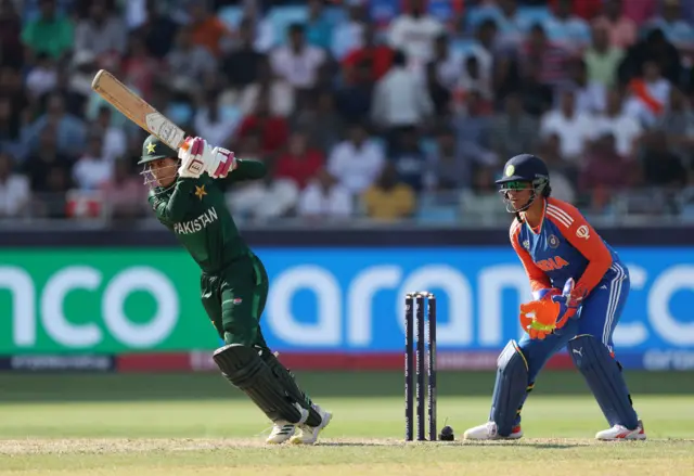 Pakistan's Syeda Aroob batting v India