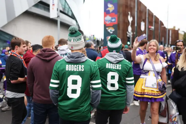 Outside Tottenham stadium for Vikings v Jets