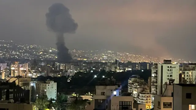 Aftermath of a strike in Beirut