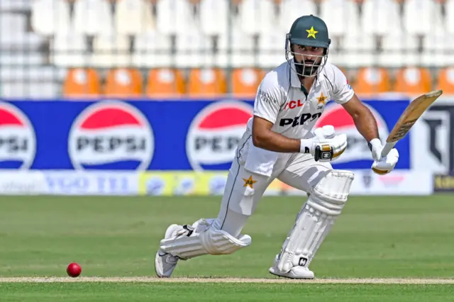 Abdullah Shafique plays a shot