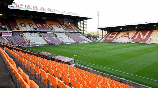 Bradford City's Valley Parade stadium before the League Two game with Newport County on 7 October 2024