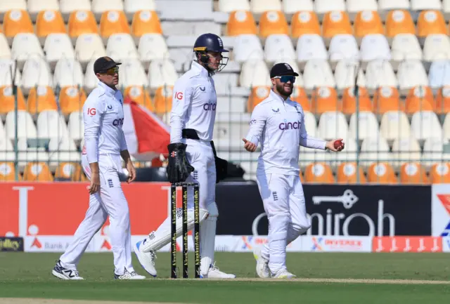 Ben Duckett looks on after taking a catch