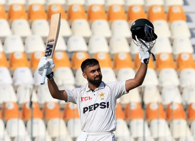 Abdullah Shafique celebrates his century