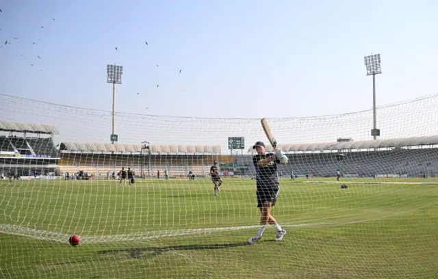 Joe Root practices in nets