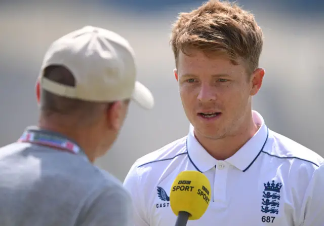 Test Match Special's Simon Mann interviews England's Ollie Pope