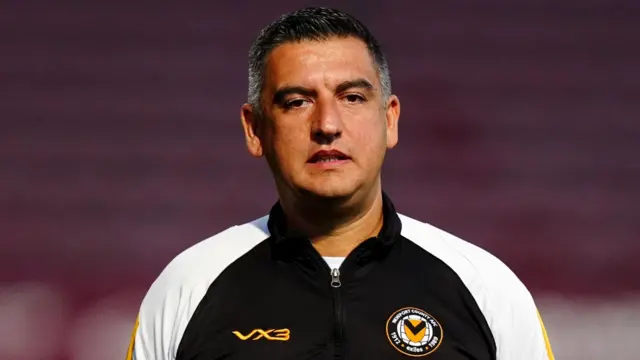 Newport County head coach Nelson Jardim before their League Two game with Bradford at Valley Parade