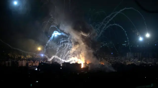 An Israeli airstrike on a suburb in southern Beirut