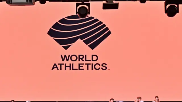 General view of World Athletics logo