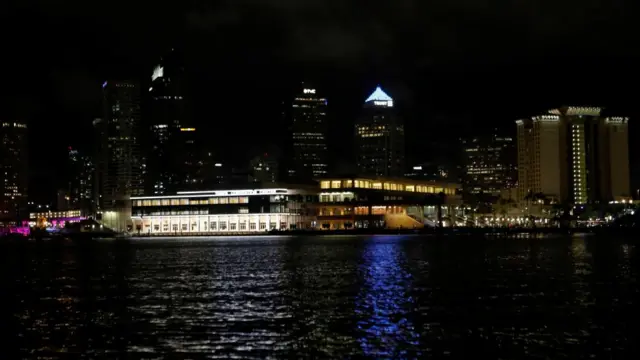 A night-time view of Tampa