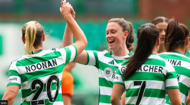 Celtic players celebrate