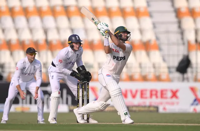 Shaheen Afridi hits a six