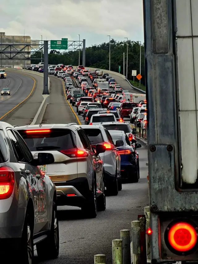 Miles of stationary traffic