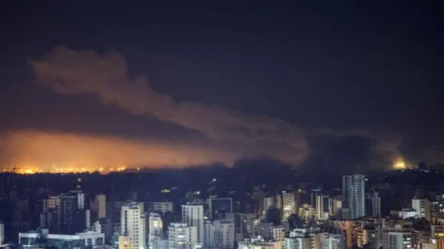 Smoke over Beirut southern suburbs