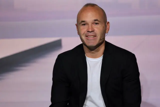 Andres Iniesta talking as he confirms his retirement