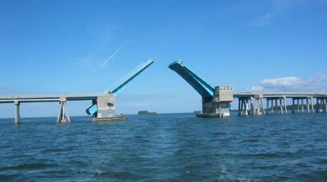 An open drawbridge