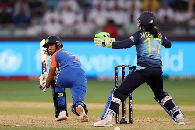 Harmanpreet Kaur of India bats