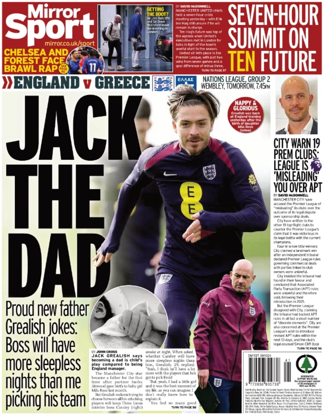 Back page of the Daily Mirror on 9 October 2024