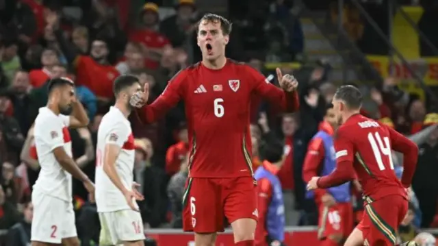 Joe Rodon playing v Turkey