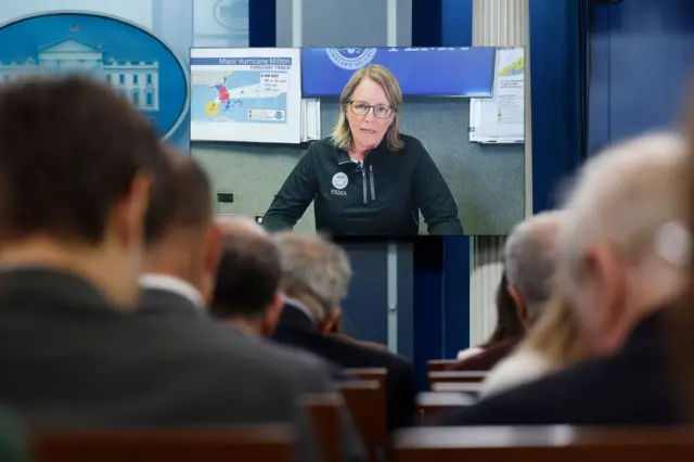 Federal Emergency Management Agency Administrator Deanne Criswell appears virtually at a White House press briefing