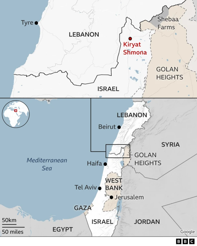 Map of northern Israel