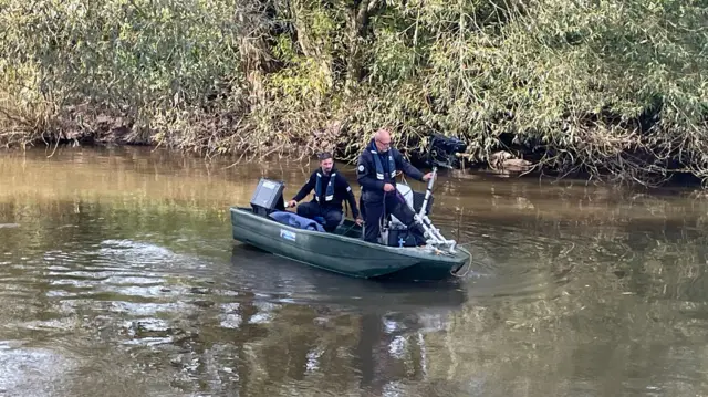 Police searching the River Derwent in Malton using sonar equipment as they search for missing woman Victoria Taylor.