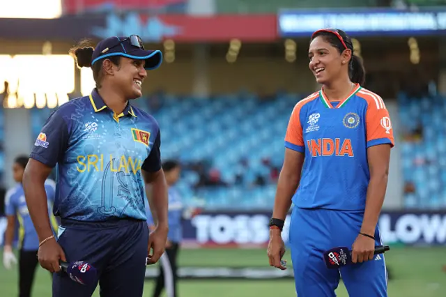 Chamari Athapaththu of Sri Lanka and Harmanpreet Kaur of India speak