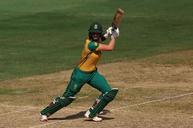 Laura Wolvaardt of South Africa bats