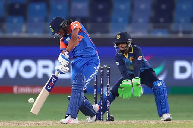 Harmanpreet Kaur of India bats