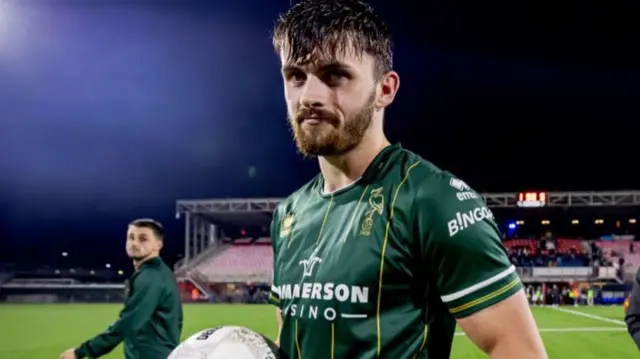 Lee Bonis smiles after ADO Den Haag's win against TOP Oss