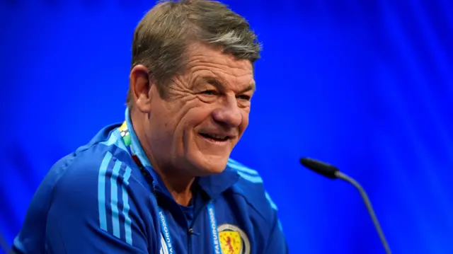 Scotland assistant manager John Carver speaks during a news conference