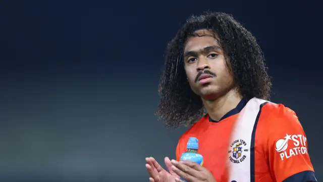 Luton goalscorer Tahith Chong looks on