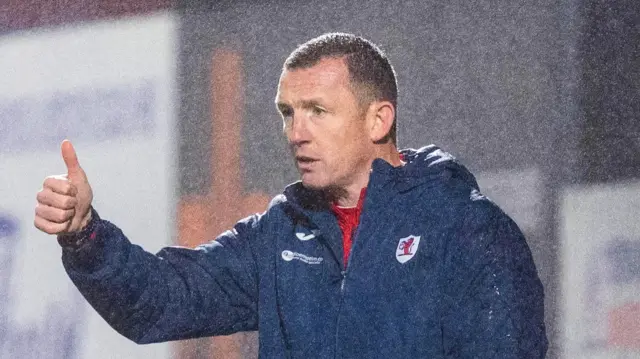 Raith Rovers' Neill Collins has his thumbs up