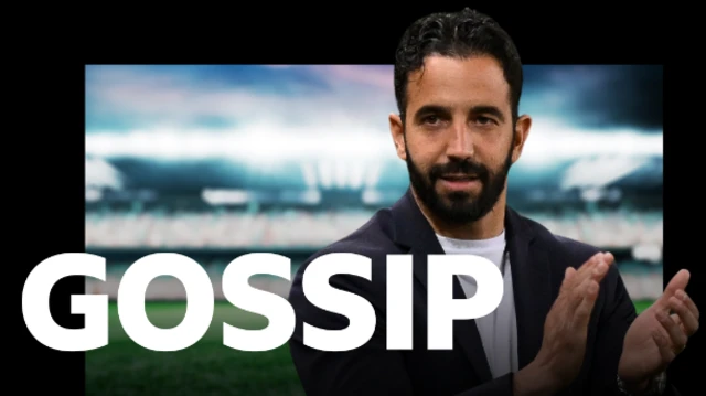 BBC Gossip graphic featuring Sporting coach Ruben Amorim