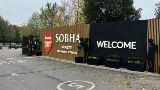 Media entrance to Arsenal's training ground