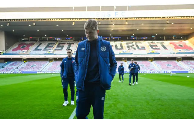 Hearts defender Frankie Kent at Ibrox