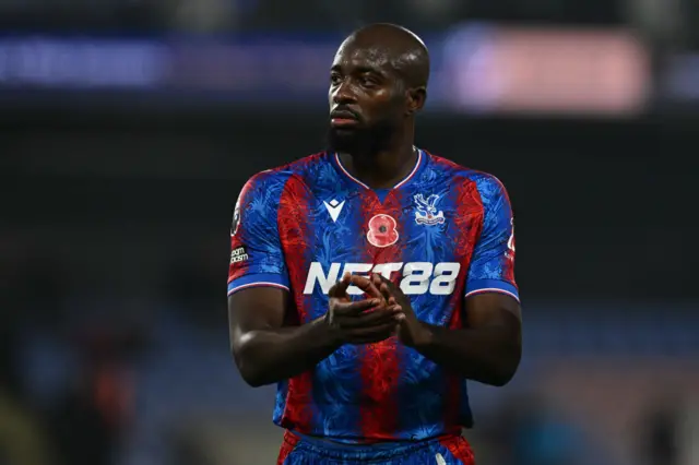 Jean-Philippe Mateta of Crystal Palace applauds fans