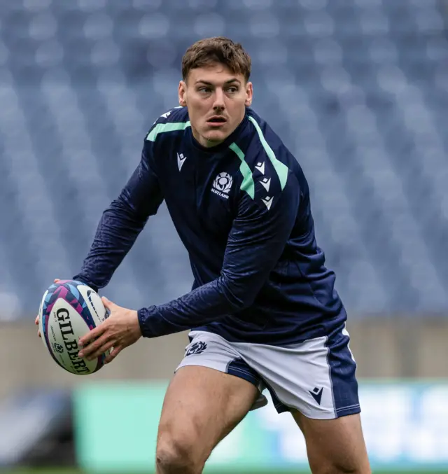 Tom Jordan during a Scotland training session at Scottish Gas Murrayfield, on November 09, 2024, in Edinburgh, Scotland.